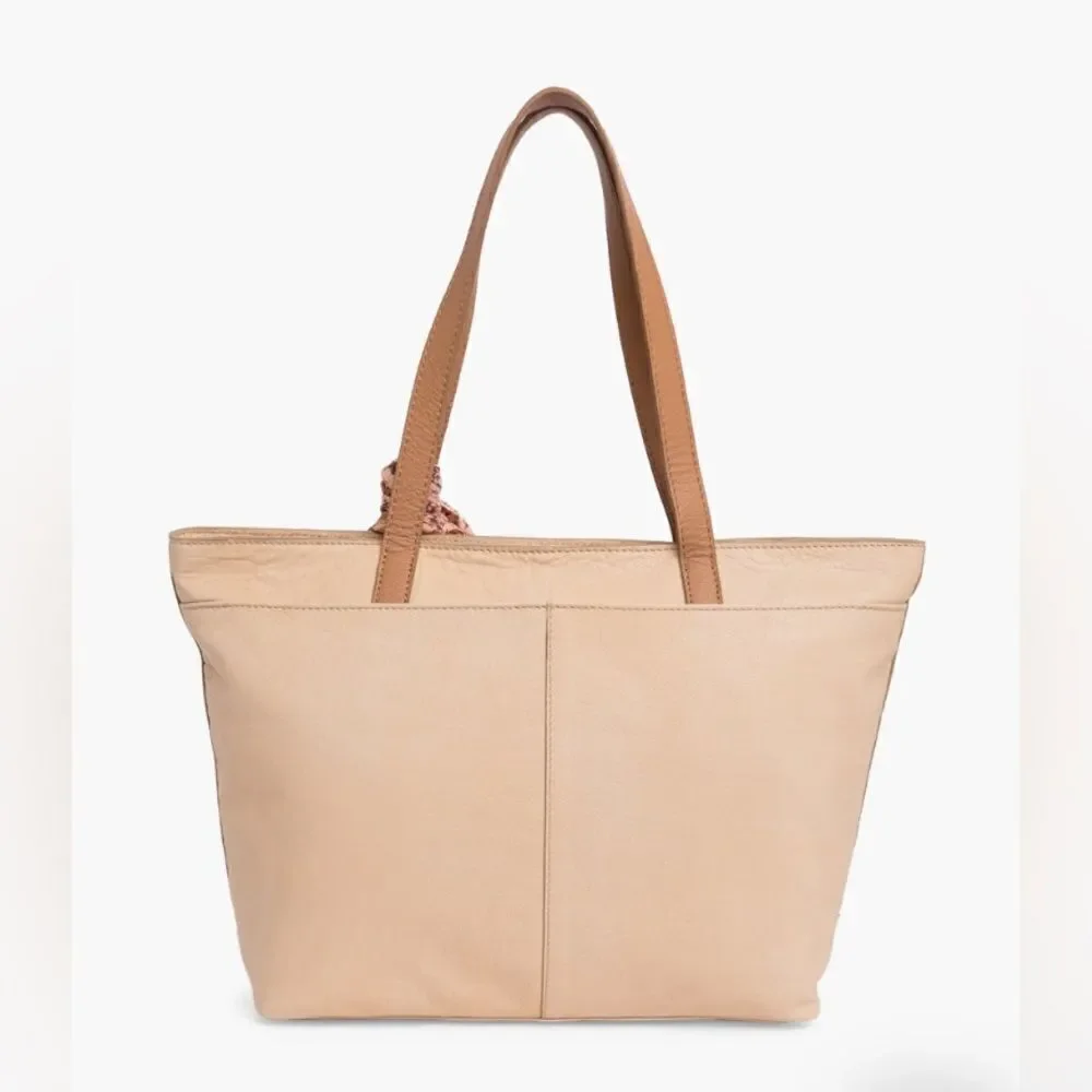 Lucky Brand Ella Leather Bohemian Tote Shoulder Bag Purse